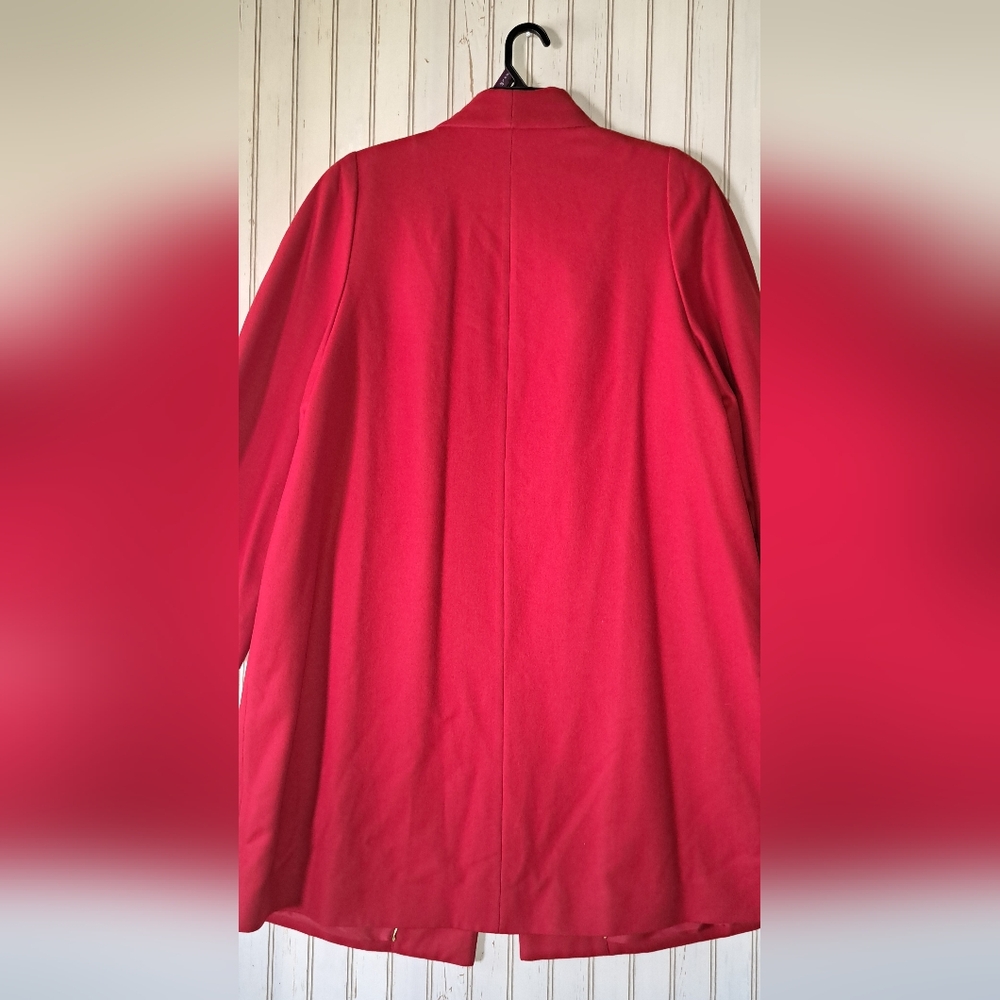 Ladies Harve' Benard Vtg Red Wool Coat Sleeved Cape Lined 18W Holidays Christmas - Picture 7 of 10